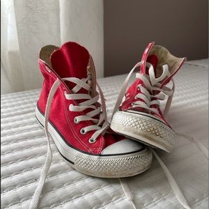 loved red high top converse